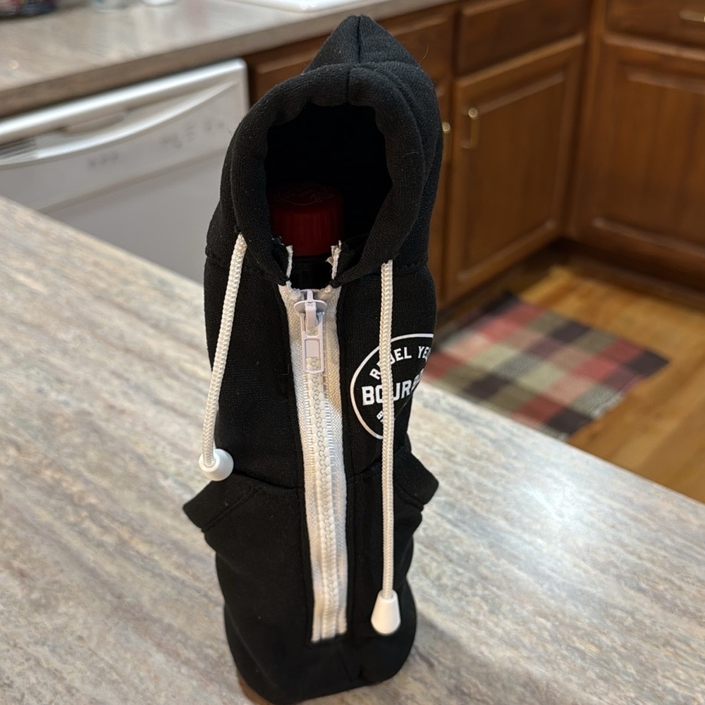 Rebel Yell Bourbon Black Hoodie Bottle Cover